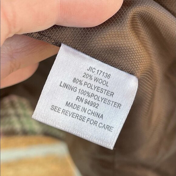 Patrizia Luca  Plaid Wool Blend Coat Small - Picture 8 of 9